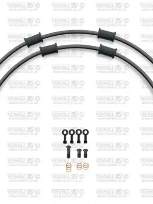 Jen Po Omezenou Doba CROSSOVER Hadice přední brzdy sada Venhill POWERHOSEPLUS HON-10015FB-BK (2 hadice v sadě) černé hadice, černé koncovky